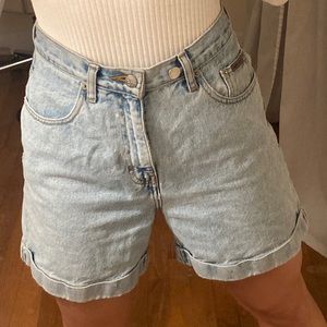Vintage High Waist Light Denim Shorts